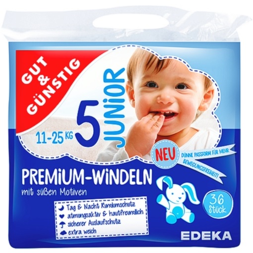 GUT&GÜNSTIG dětské plenky 5 Junior, 11-25 kg